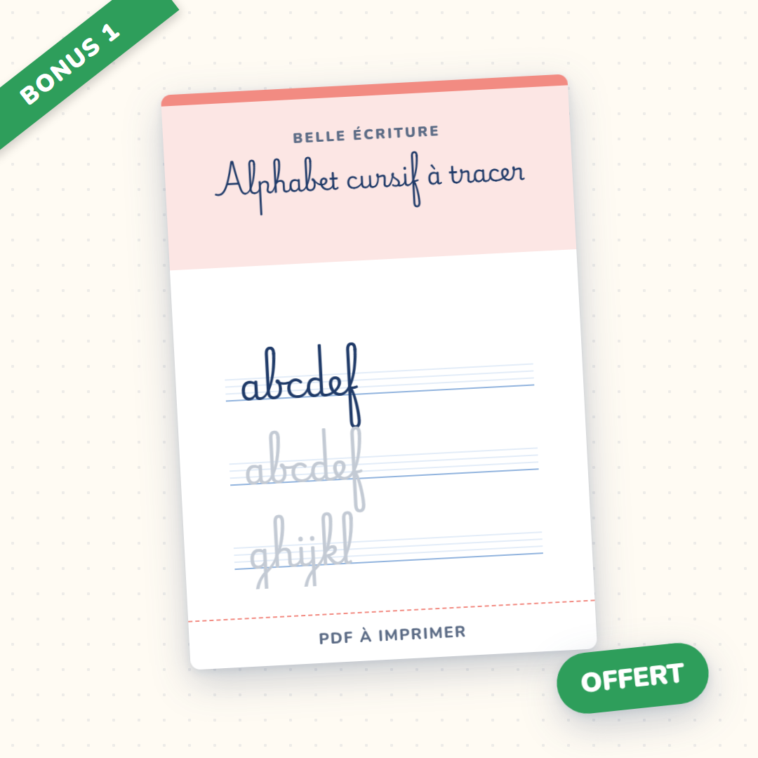 Alphabet cursif à tracer (majuscules et minuscules)
