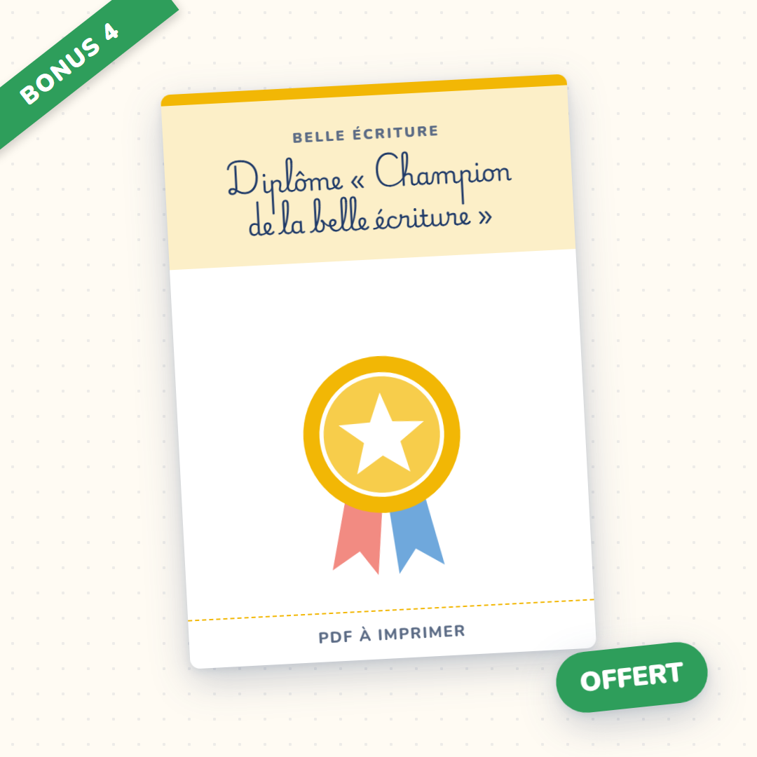 Diplômes « Champion de la belle écriture » à imprimer