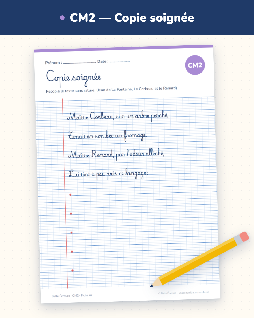 CM2 — Copie soignée et vitesse d'écriture